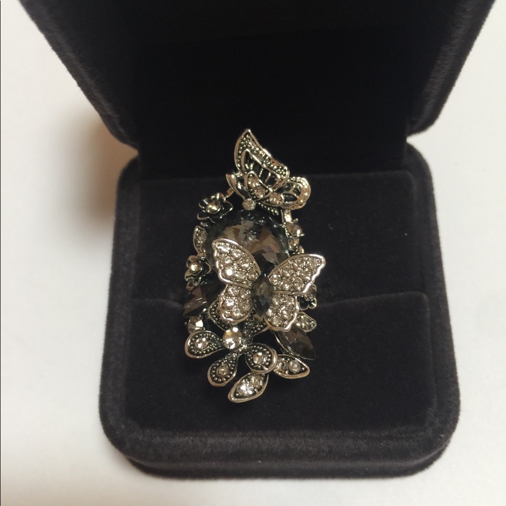 Austrian Crystal Butterfly Ring - image 1